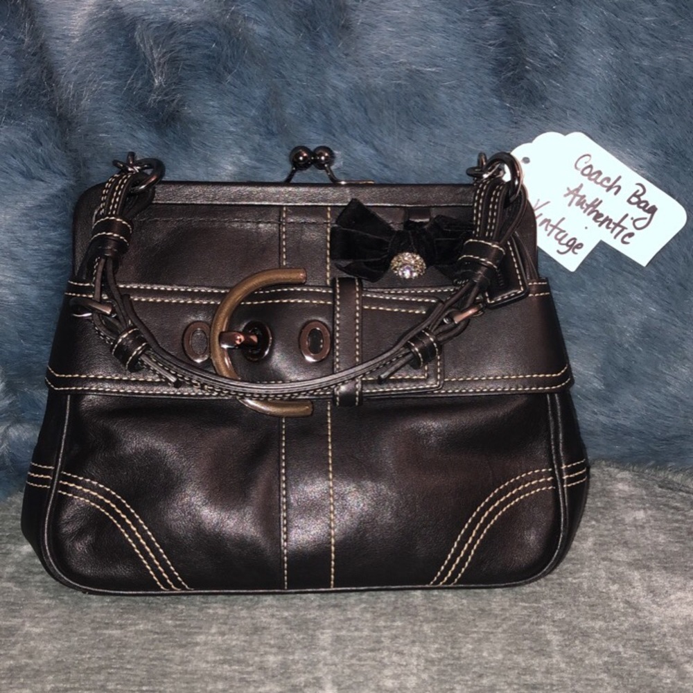 🖤RARE Coach Soh Frame Satchel Black Vintage Bag🖤